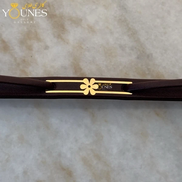 دستبند طلا زنانه چرم گل L553